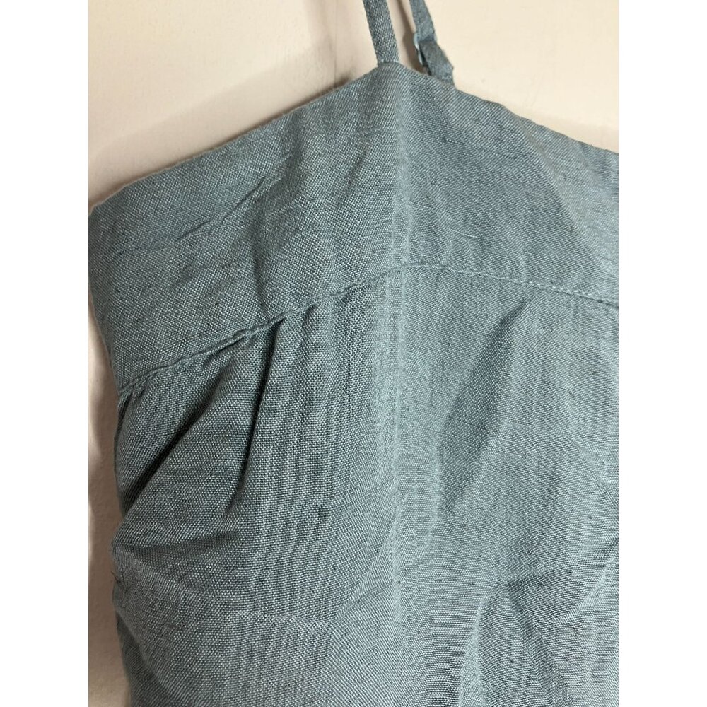 Sim & Sam Womens Blue Linen Blend Midi Dress Tiered Size Large New - Picture 3 of 9